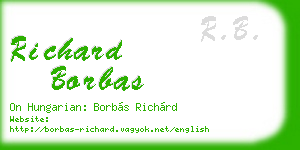 richard borbas business card